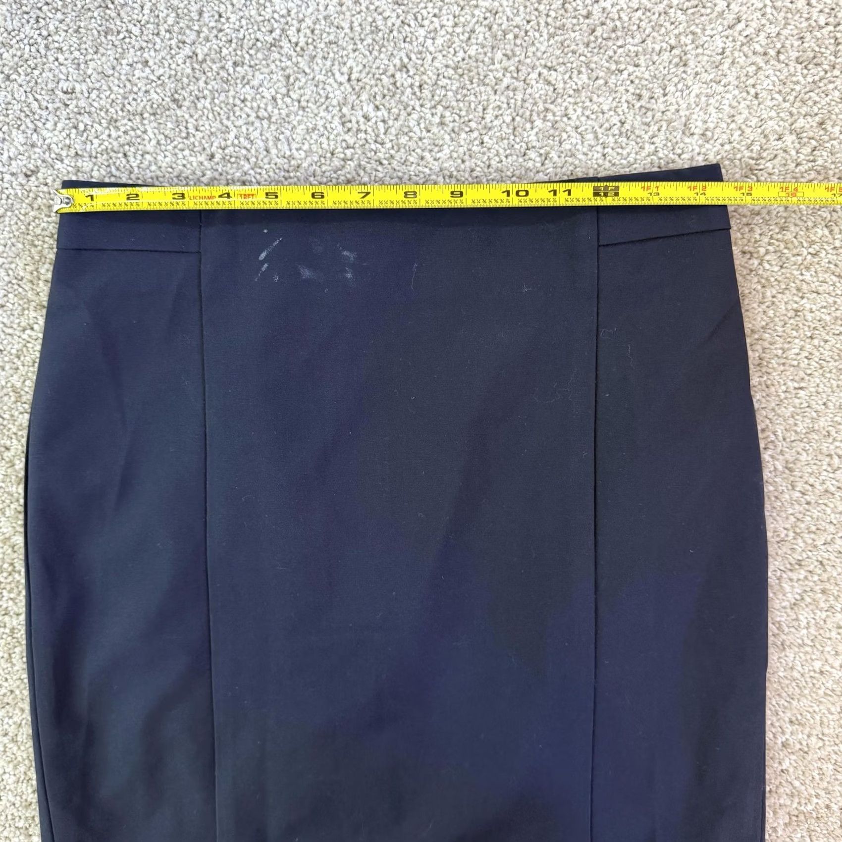 Ann Taylor Ann Taylor Skirt Womens 4P Petite Navy Solid Knee Length Lined Stretch Pencil Workwear Dress Casual Size 27" / US 4 / IT 40 - 5 Thumbnail