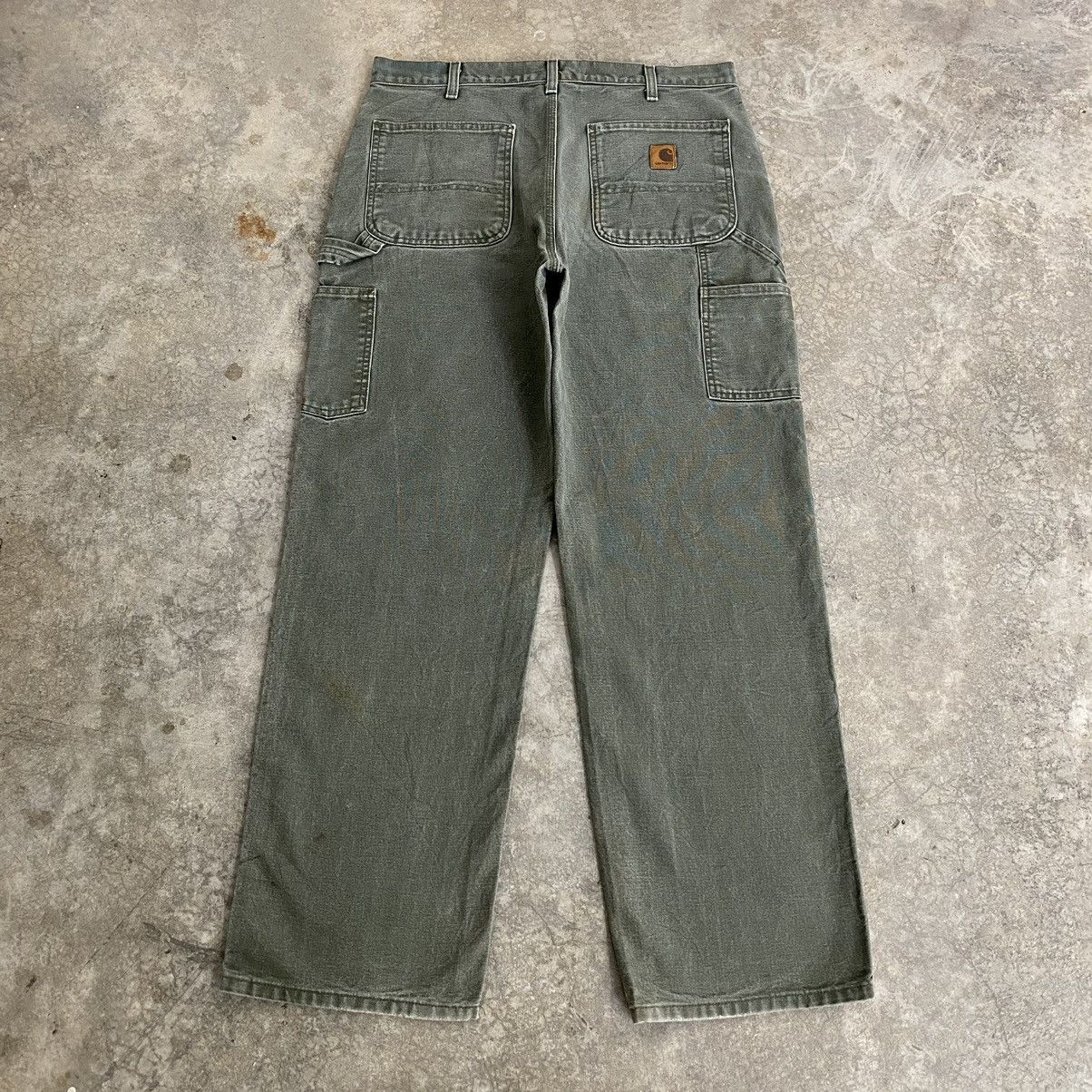 Carhartt Vintage Carhartt Faded Moss Green Carpenter Work Pants Size US 34 / EU 50 - 14 Thumbnail