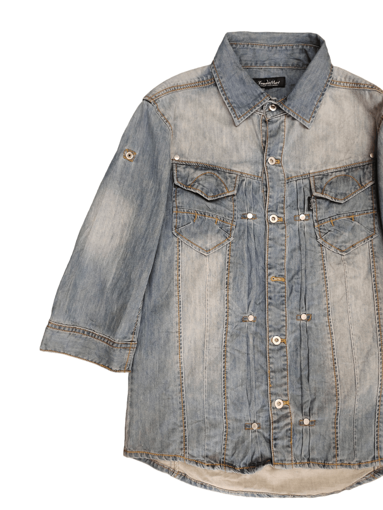 Tornado Mart Tornado Mart Double Pocket Denim Shirt Size US M / EU 48-50 / 2 - 5 Thumbnail