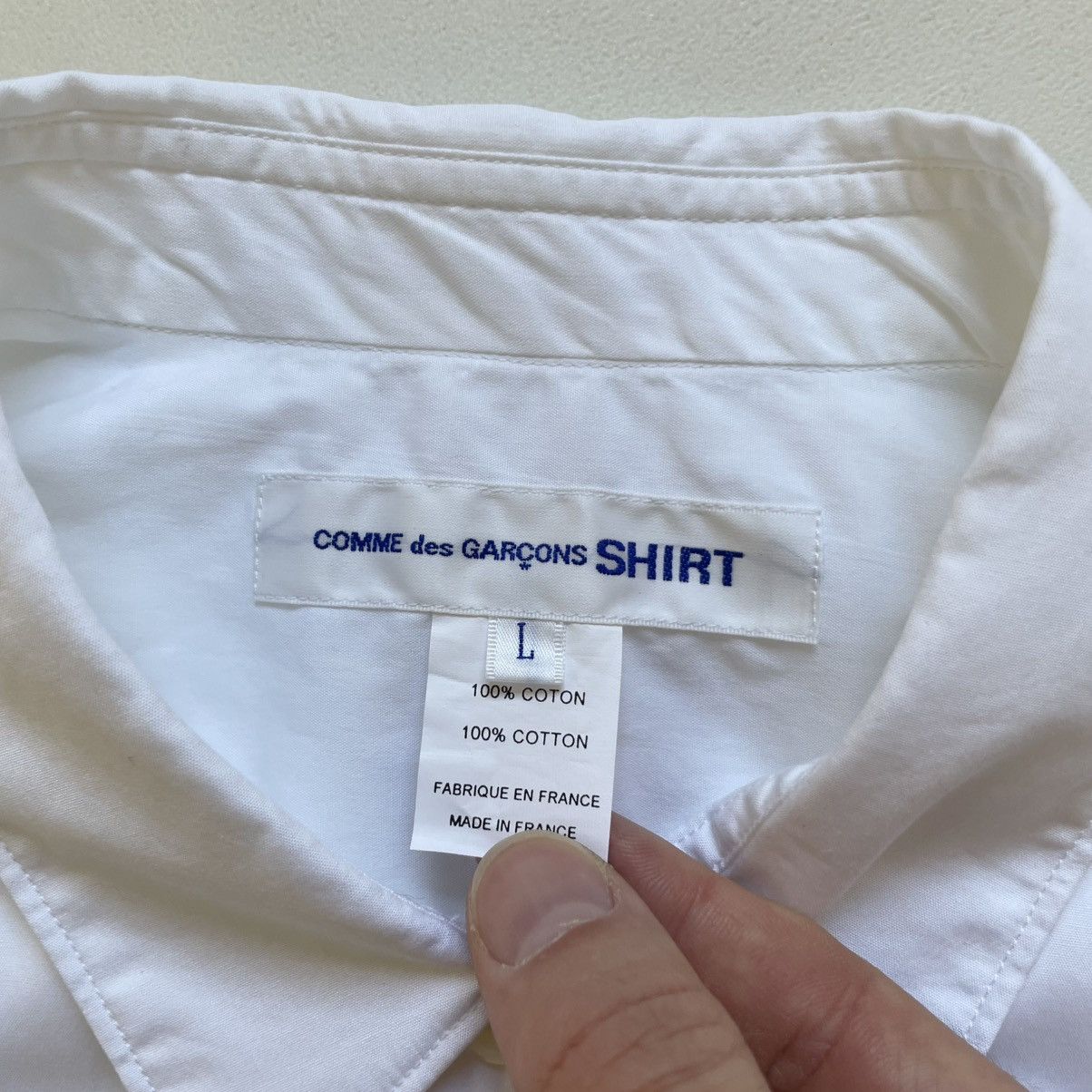 Comme des Garcons ‘Scar Stitch Cross Panelled’ White Shirt Size US L / EU 52-54 / 3 - 5 Thumbnail