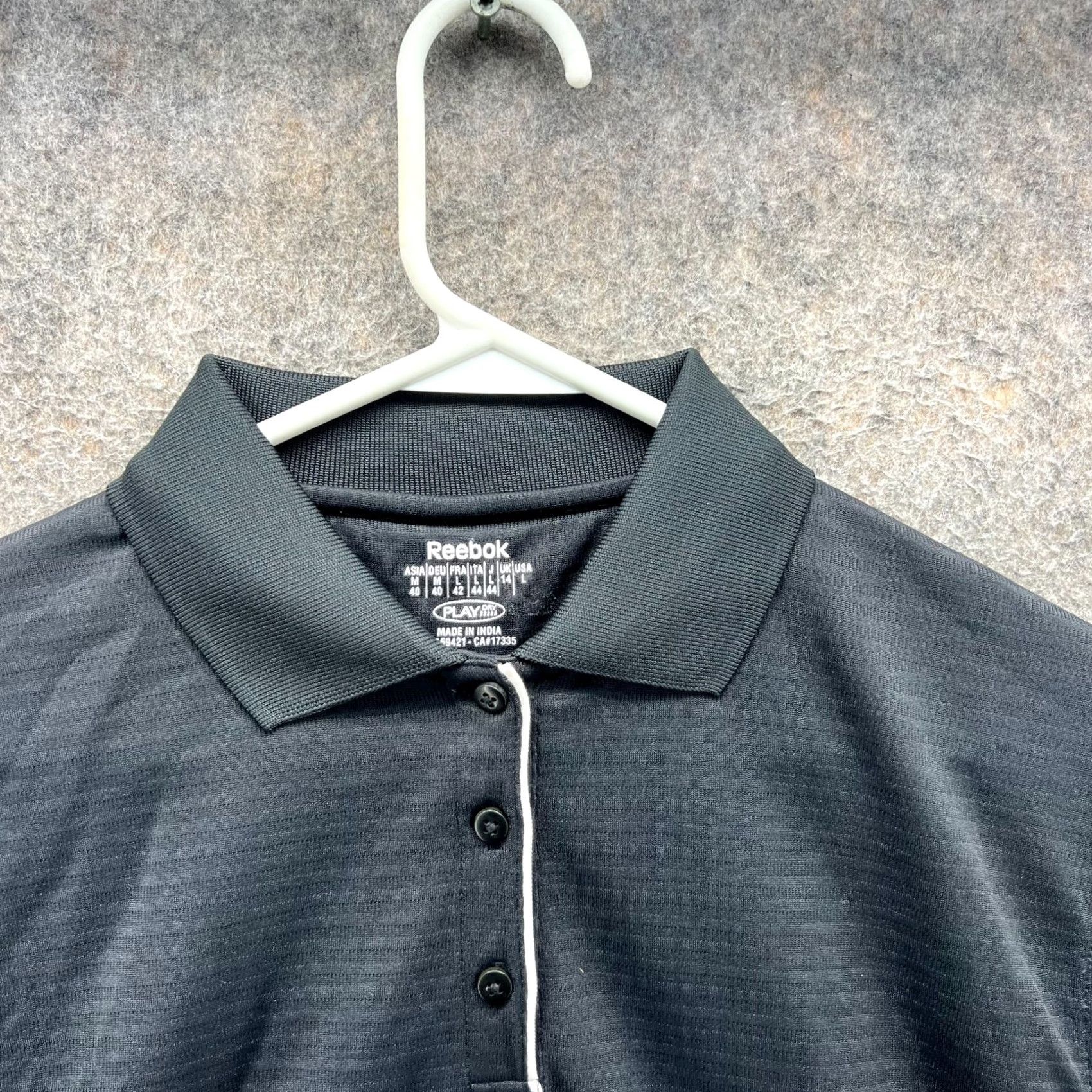 Reebok Reebok Polo Shirt Mens L Black Short Sleeve Button Collared Golf Activewear Casual Size US L / EU 52-54 / 3 - 6 Thumbnail