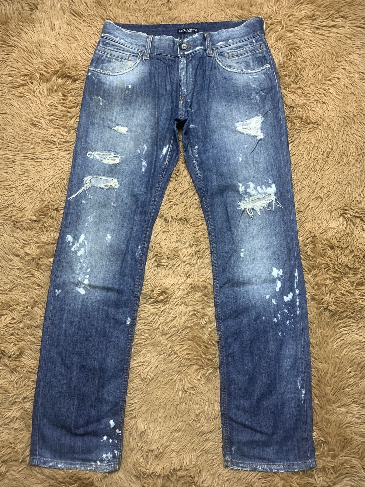 Dolce & Gabbana × Vintage 90s Dolce & Gabbana 14 Destroyed Rip Jeans W34 Size US 34 / EU 50 - 1 Thumbnail