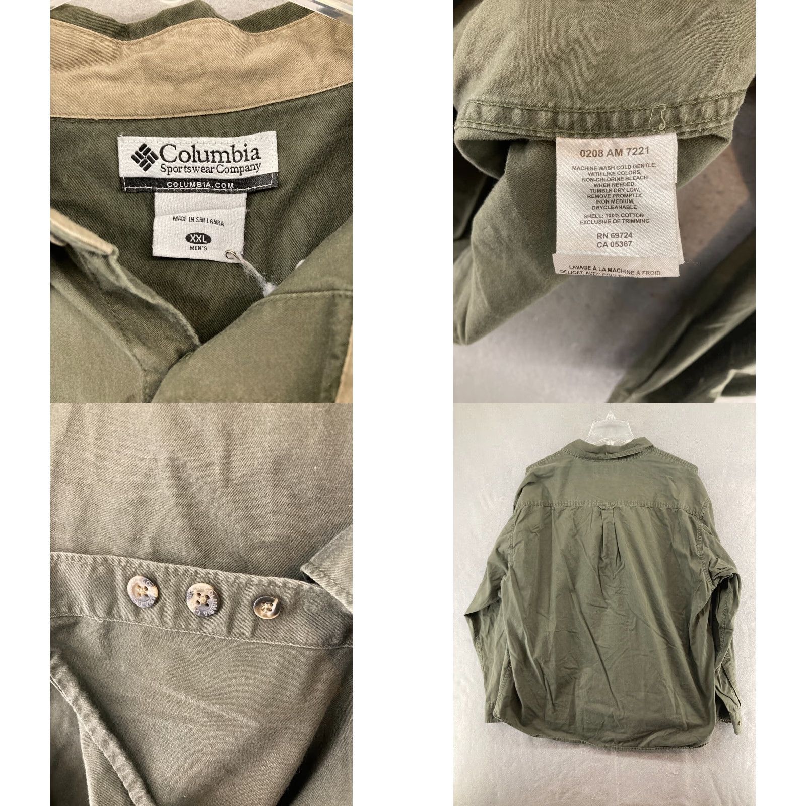 Vintage Columbia Mens Shirt 2XL Green Outdoor Hiking Button-Up Long Sleeve Cotton - Shirt - Men - 2XL - Green - Outdoor - Columbia Size US XXL / EU 58 / 5 - 8 Thumbnail