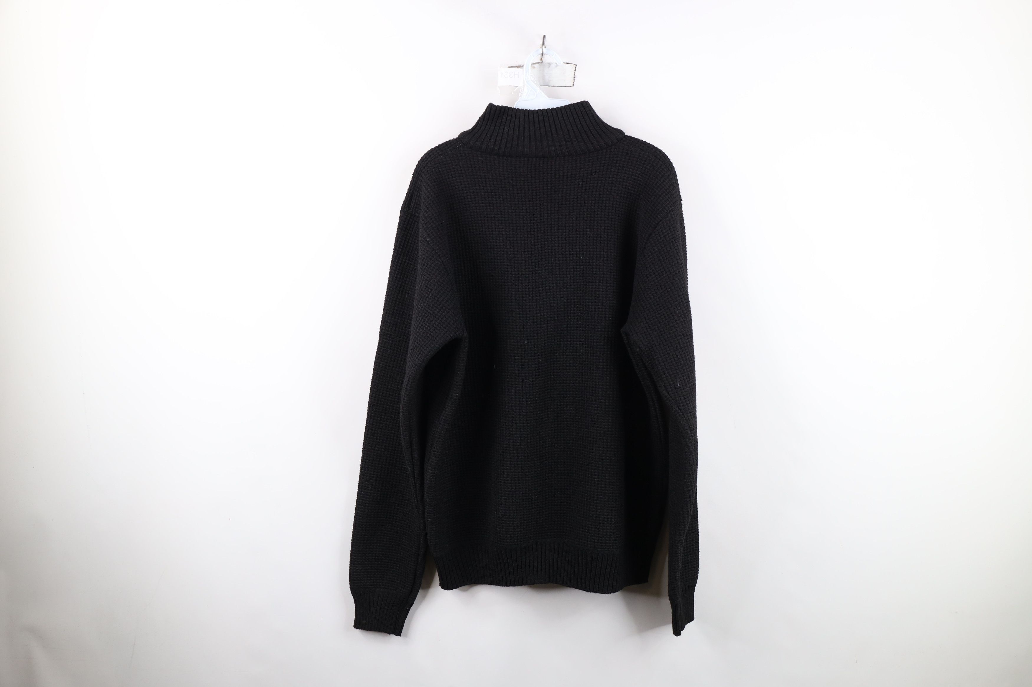 Vintage Vintage 90s Thermal Knit Half Zip Sweater Jacket Swacket Size US L / EU 52-54 / 3 - 10 Thumbnail