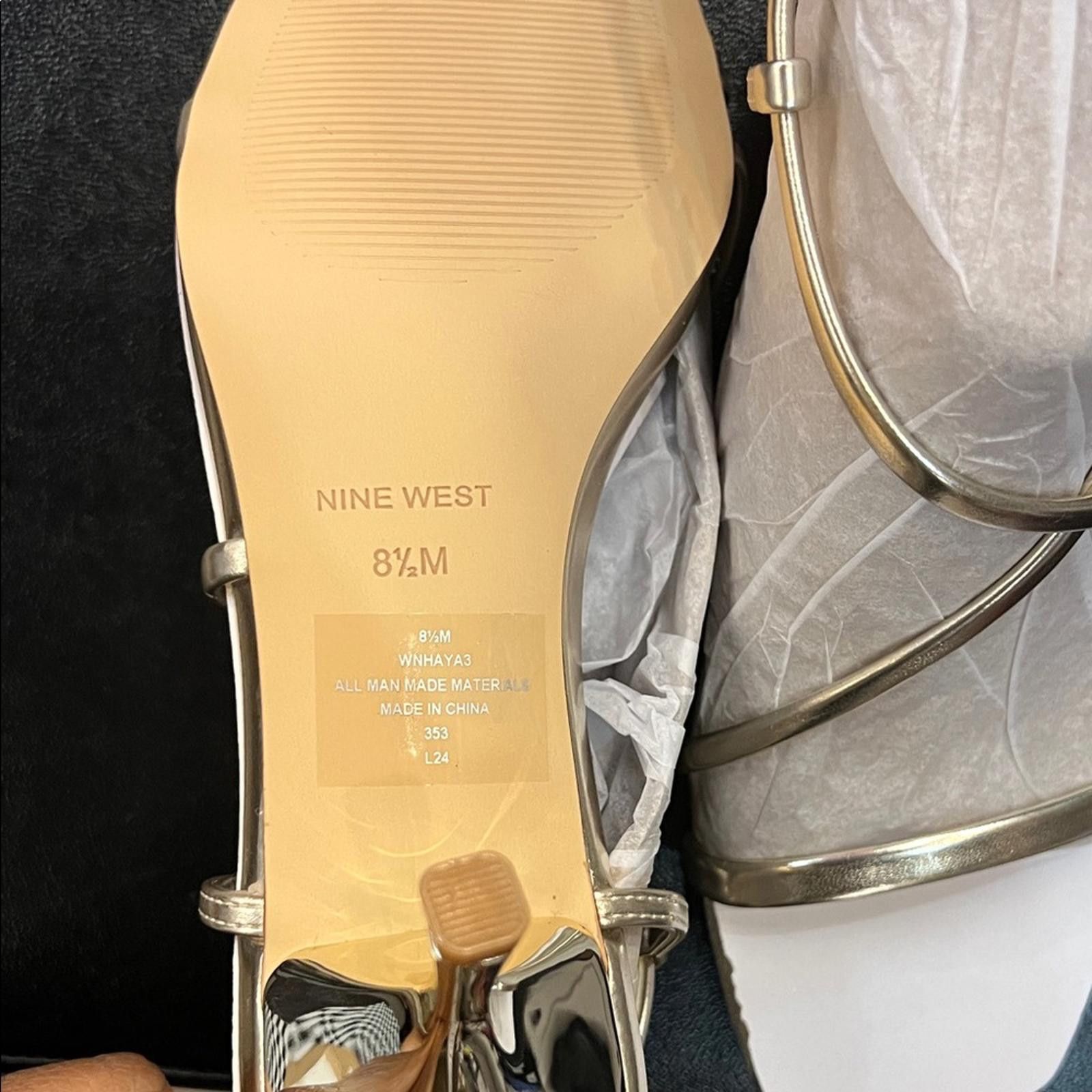 Nine West Nine West Metallic Gold Strappy Sandals Size US 8.5 / IT 38.5 - 3 Thumbnail