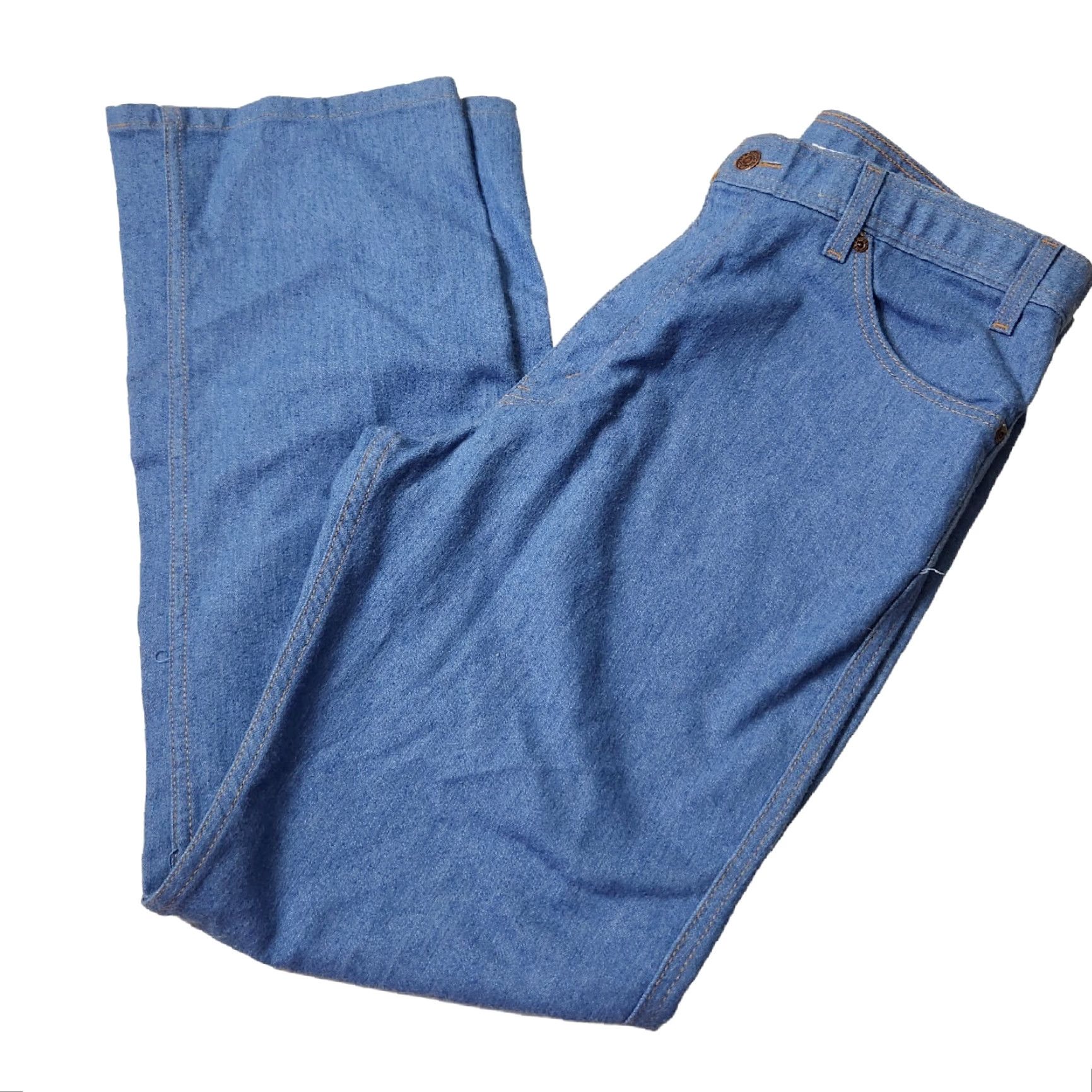Levi's VINTAGE Levi's Western Jeans Pant Blue Light Denim 38x32 Jeans 80s 70s Mens Straight Brown Tab Orange Stitch Denim Sz 38x32 Size US 38 / EU 54 - 5 Thumbnail