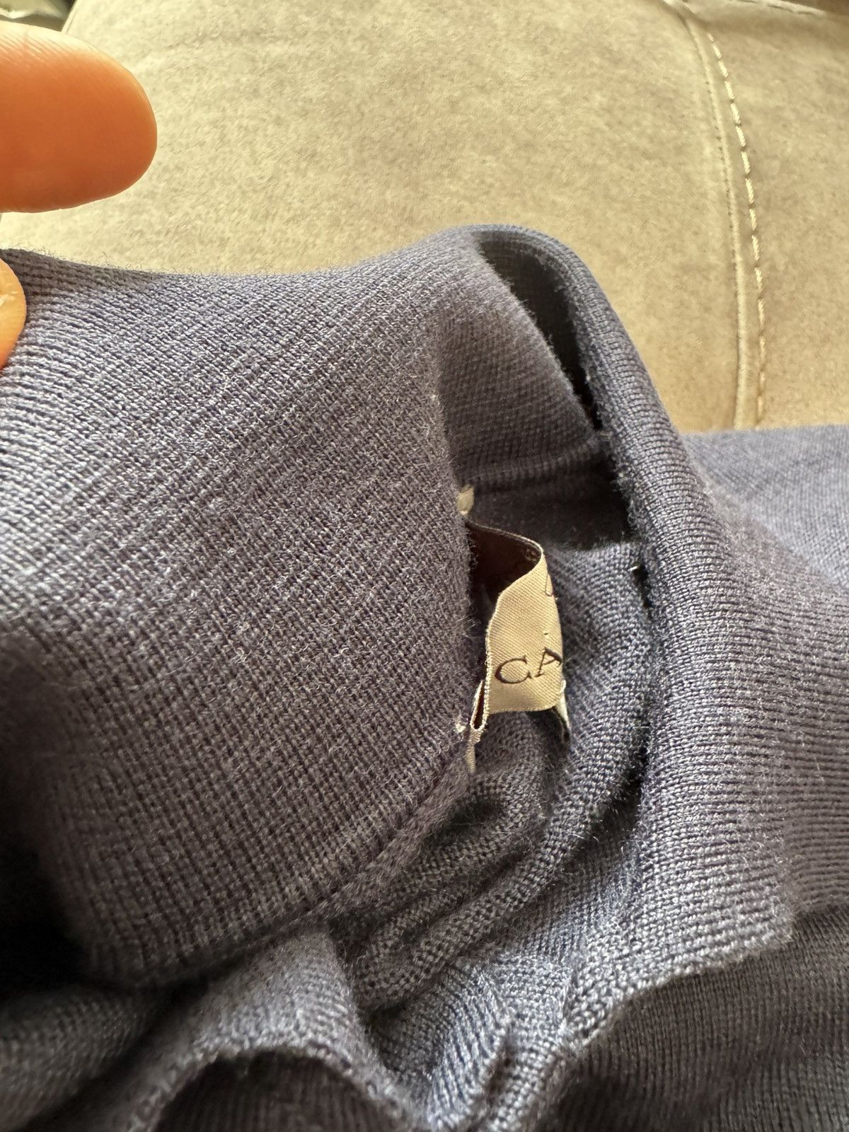 Canali CANALI wool knit polo SEE TAPE MEASUREMENTS IN PHOTOS Size US L / EU 52-54 / 3 - 15 Thumbnail