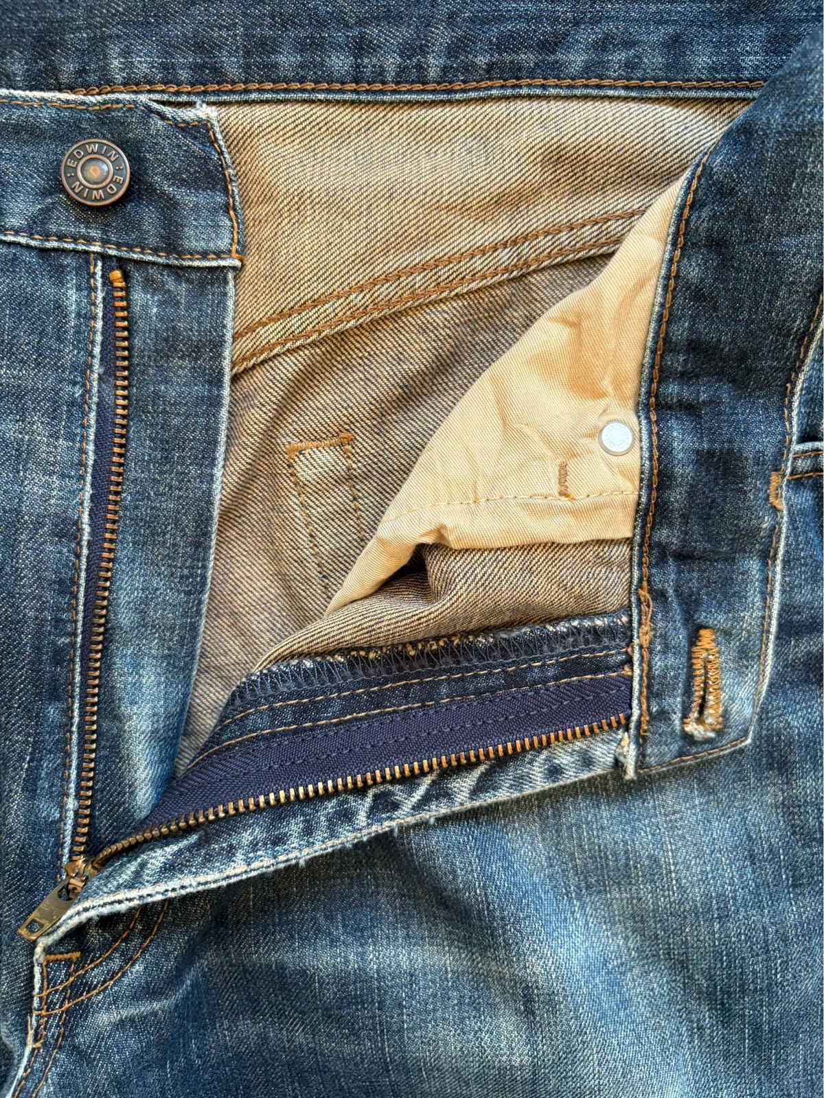 Edwin Vintage Edwin 503 Mud Wash Distressed Loose Baggy Jeans Size US 32 / EU 48 - 9 Thumbnail