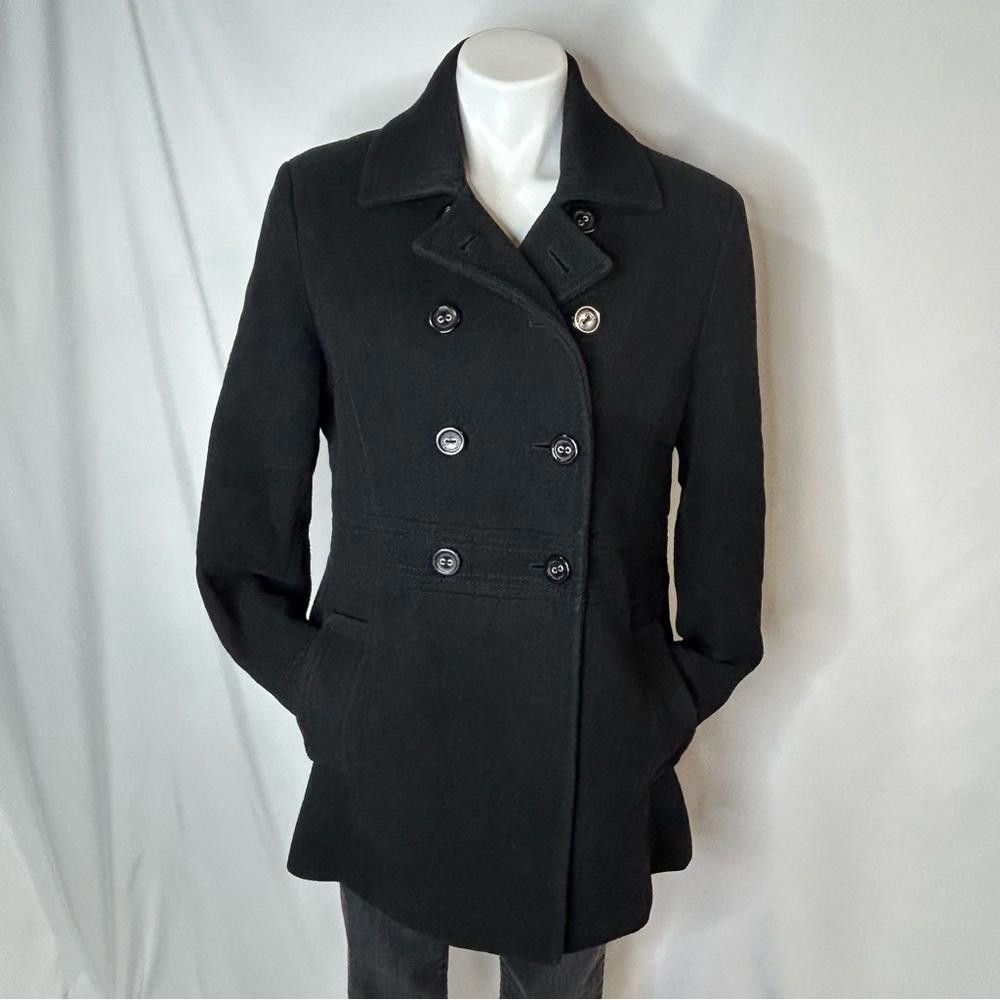 Calvin Klein Calvin Klein Black Wool Double Breasted Peacoat, 10 Size L / US 10 / IT 46 - 1 Thumbnail