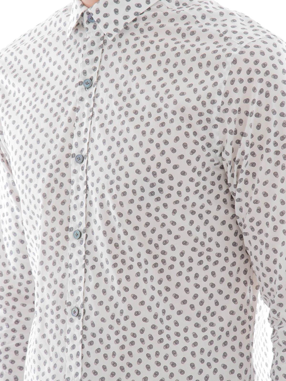 Lanvin o1y0225 Patterned Shirt in White/Black Size US S / EU 44-46 / 1 - 2 Thumbnail