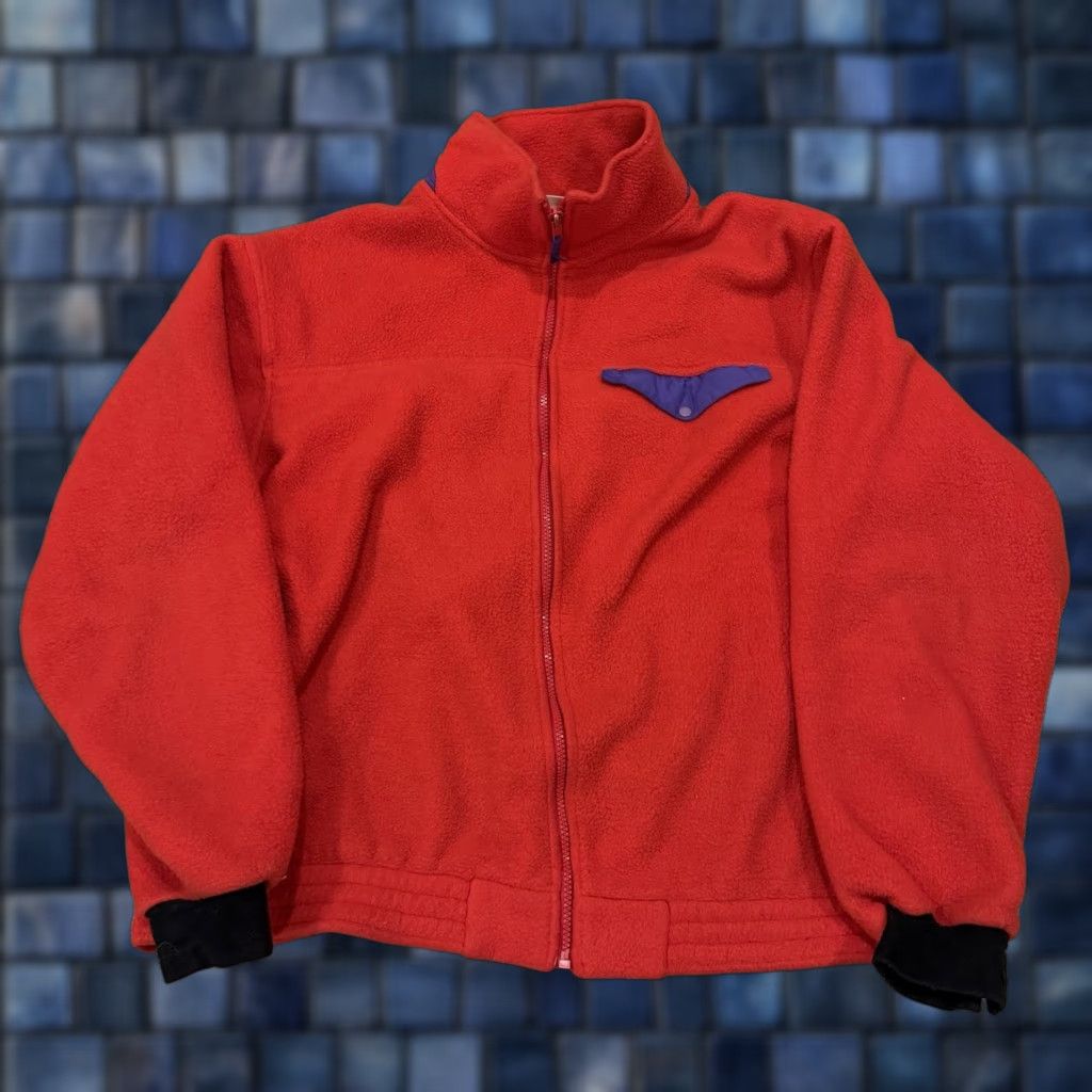 Vintage VINTAGE L.L. BEAN Fleece Jacket Snap Pocket Full Zip XL Mens Red 90s Outdoor Windbreaker Size US XL / EU 56 / 4 - 1 Thumbnail