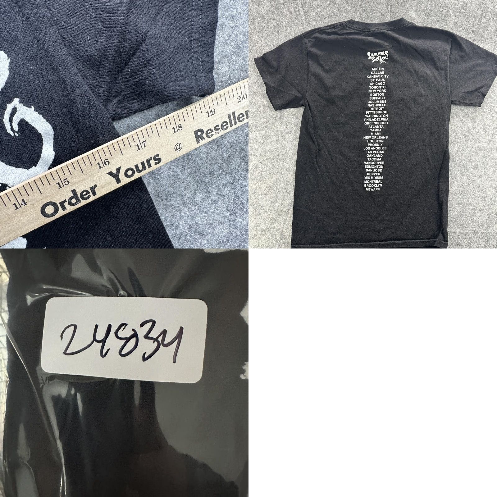 3sixteen ALSTYLE Summer Sixteen Tour Shirt Black Mens Small Short Sleeve Graphic Tee Hip Hop Concert Size US S / EU 44-46 / 1 - 8 Thumbnail