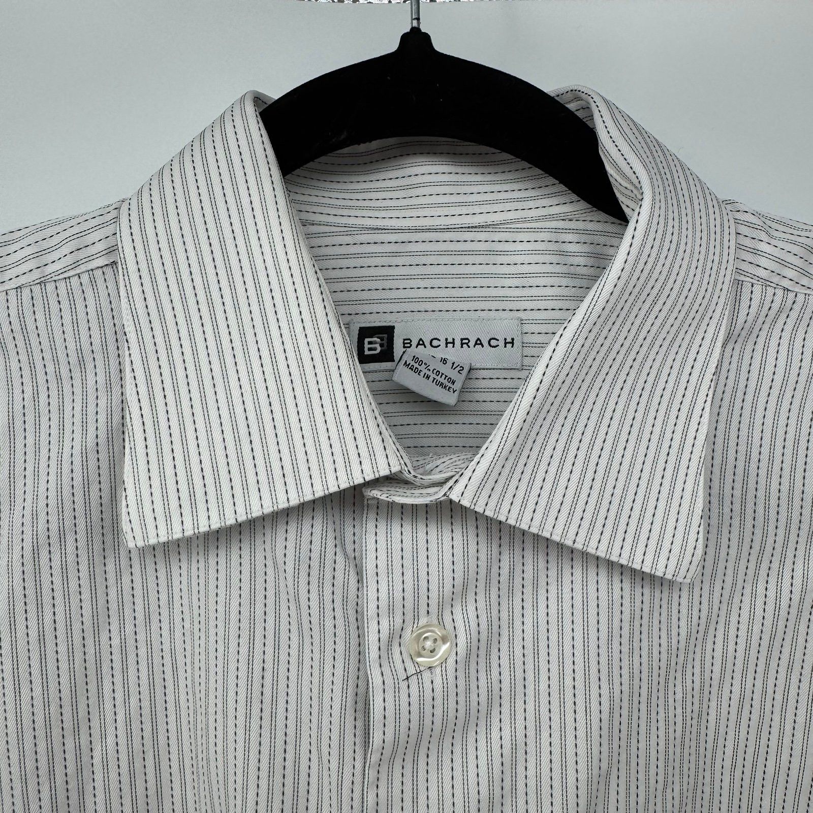 Bachrach Bachrach Dress Shirt Mens Large Striped Long Sleeve Size US L / EU 52-54 / 3 - 2 Thumbnail
