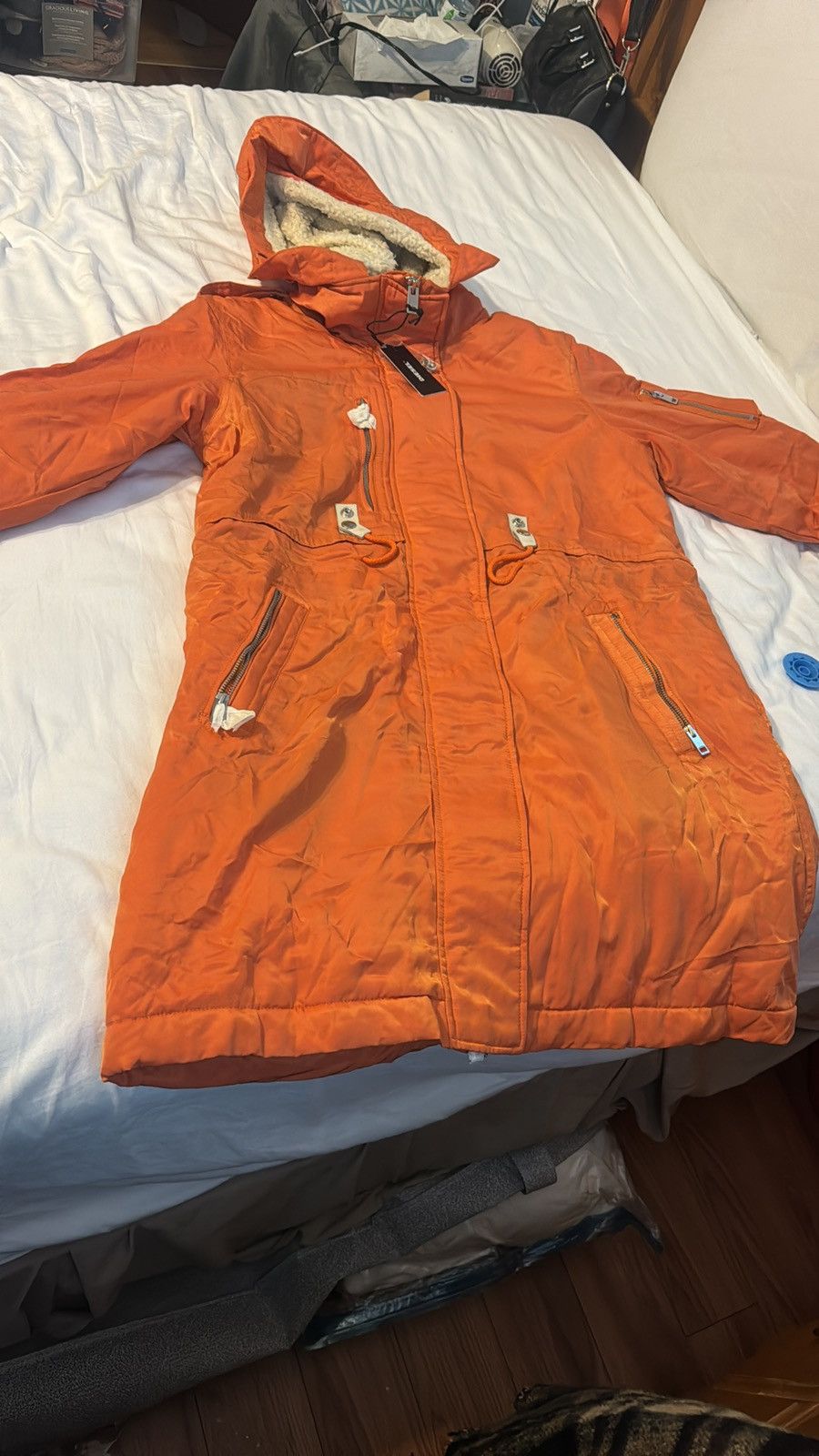 Diesel Orange long down parka DiEsel outerwear Size S / US 4 / IT 40 - 2 Thumbnail