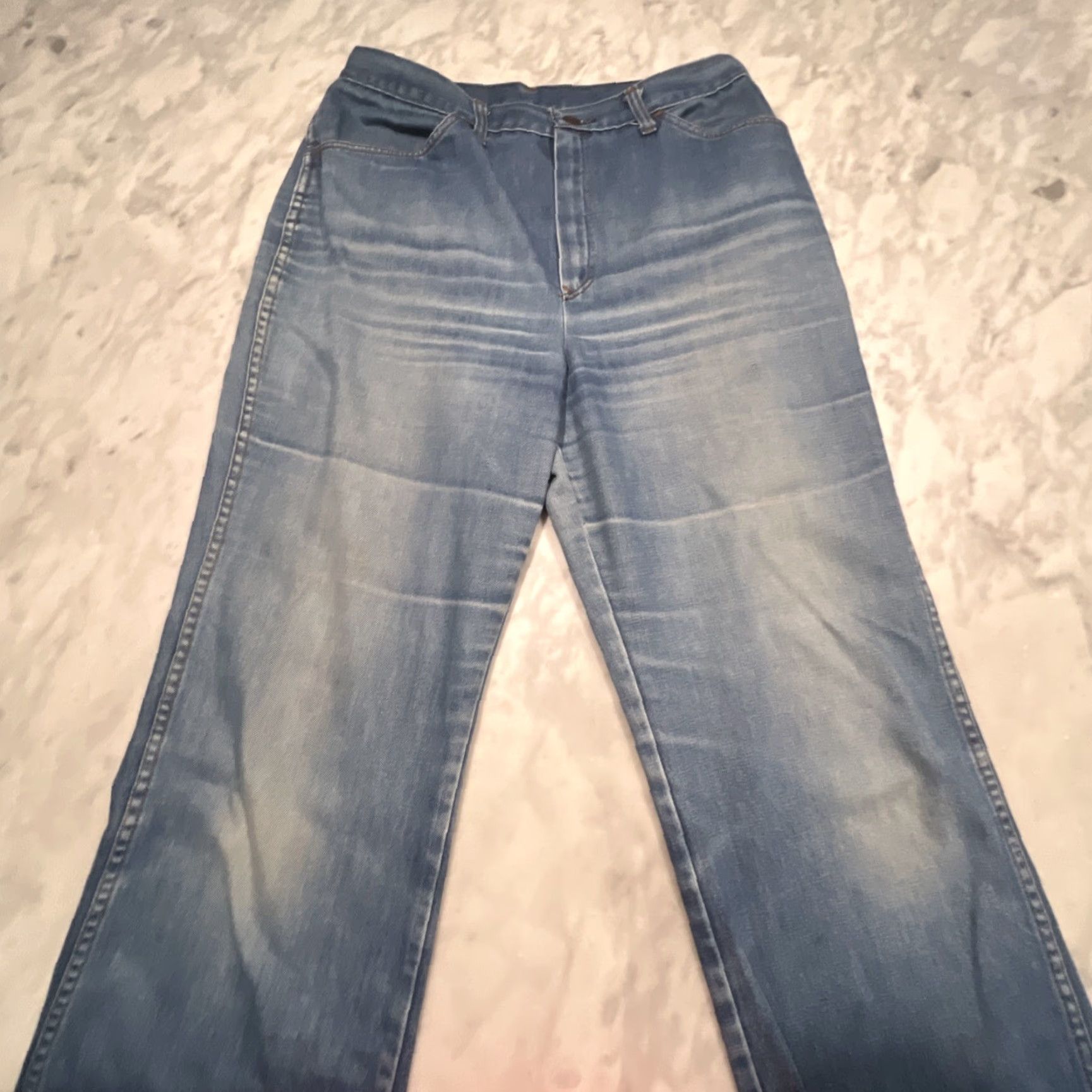 Sears VINTAGE Sears Jeans Womens 18 Blue Denim High Rise 70s Faded Made in USA Retro Size 40" / US 18 - 3 Thumbnail