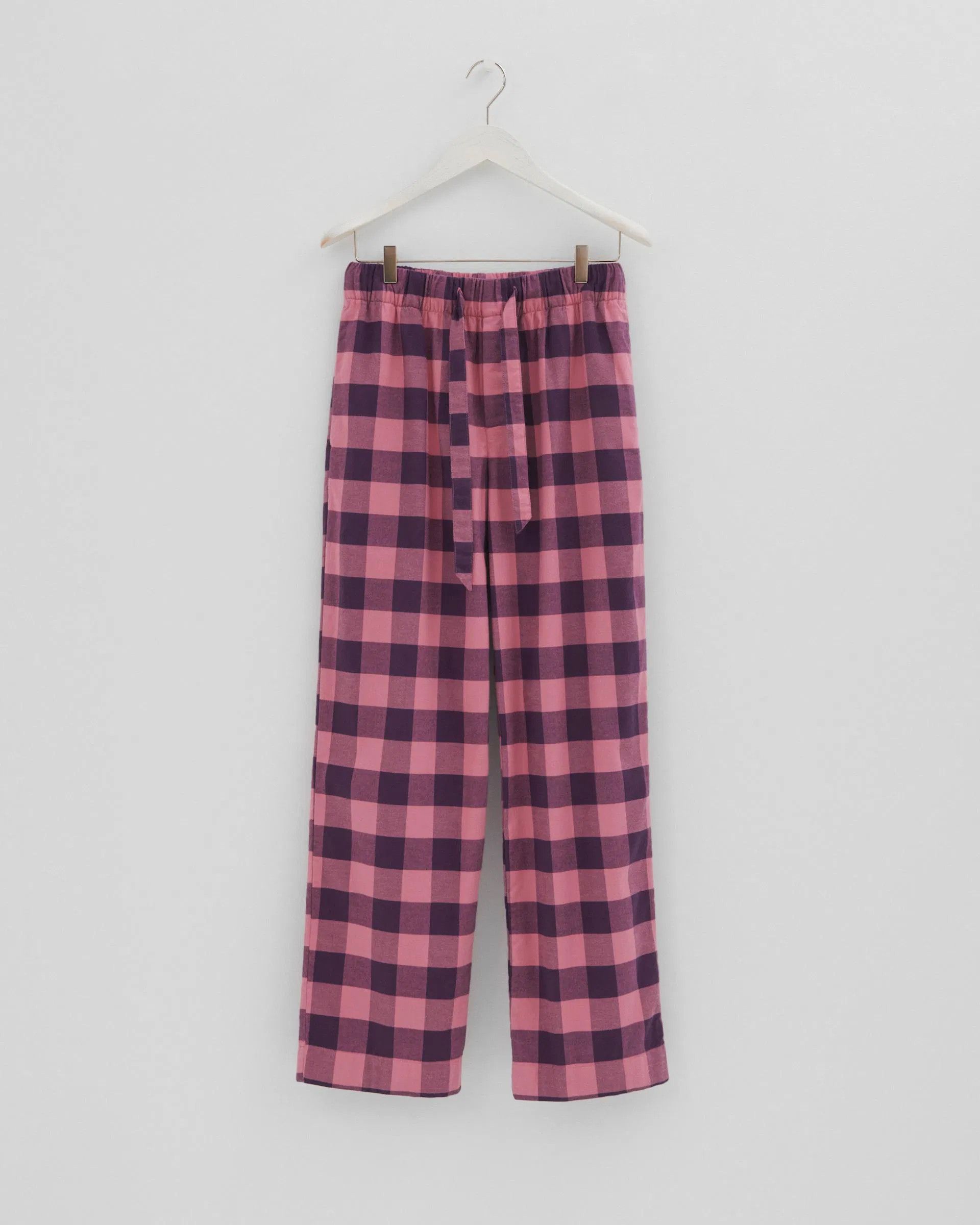 Tekla o1mle0325 Unisex Flannel Pyjamas Pant in Pink Gingham Size 28" / US 6 / IT 42 - 1 Thumbnail