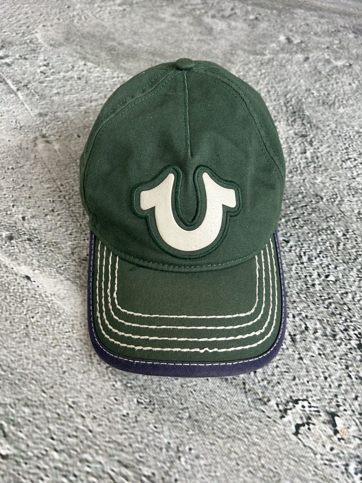 True Religion × Vintage True Religion cap vintage Y2K green white