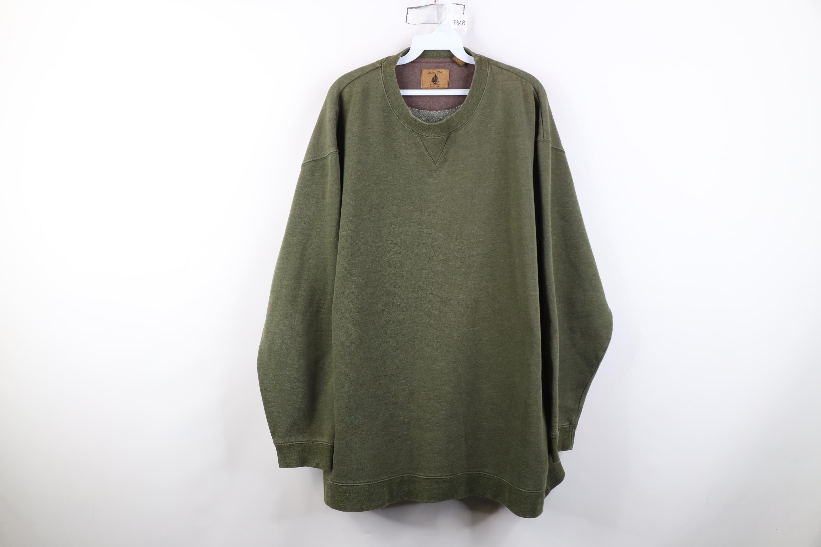 Vintage Vintage 90s Streetwear Heavyweight Crewneck Sweatshirt Green Size US XXL / EU 58 / 5 - 1 Thumbnail