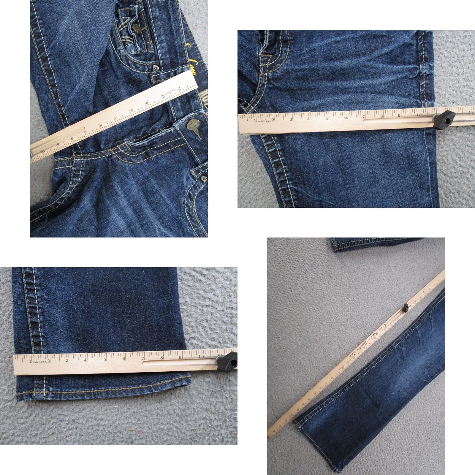 Vintage KUT from The Kloth So Low Rise Bootcut Jeans Dark Wash Size 8 Blue Denim 5-Pocket Stretch Womens Regular Mid Rise Size 30" / US 8 / IT 44 - 8 Thumbnail