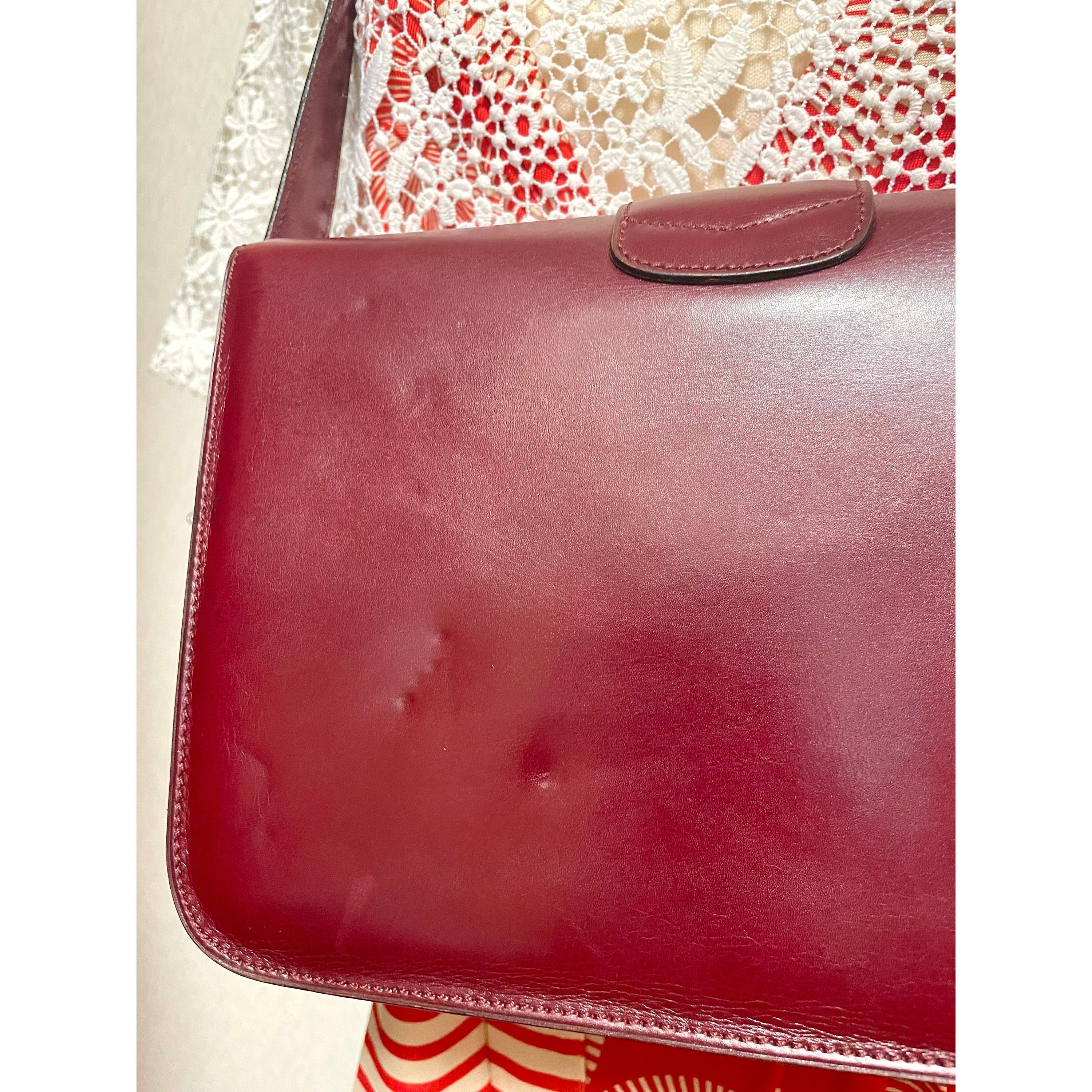 Celine Vintage CELINE wine Bordeaux leather shoulder bag with logo Size ONE SIZE - 4 Thumbnail