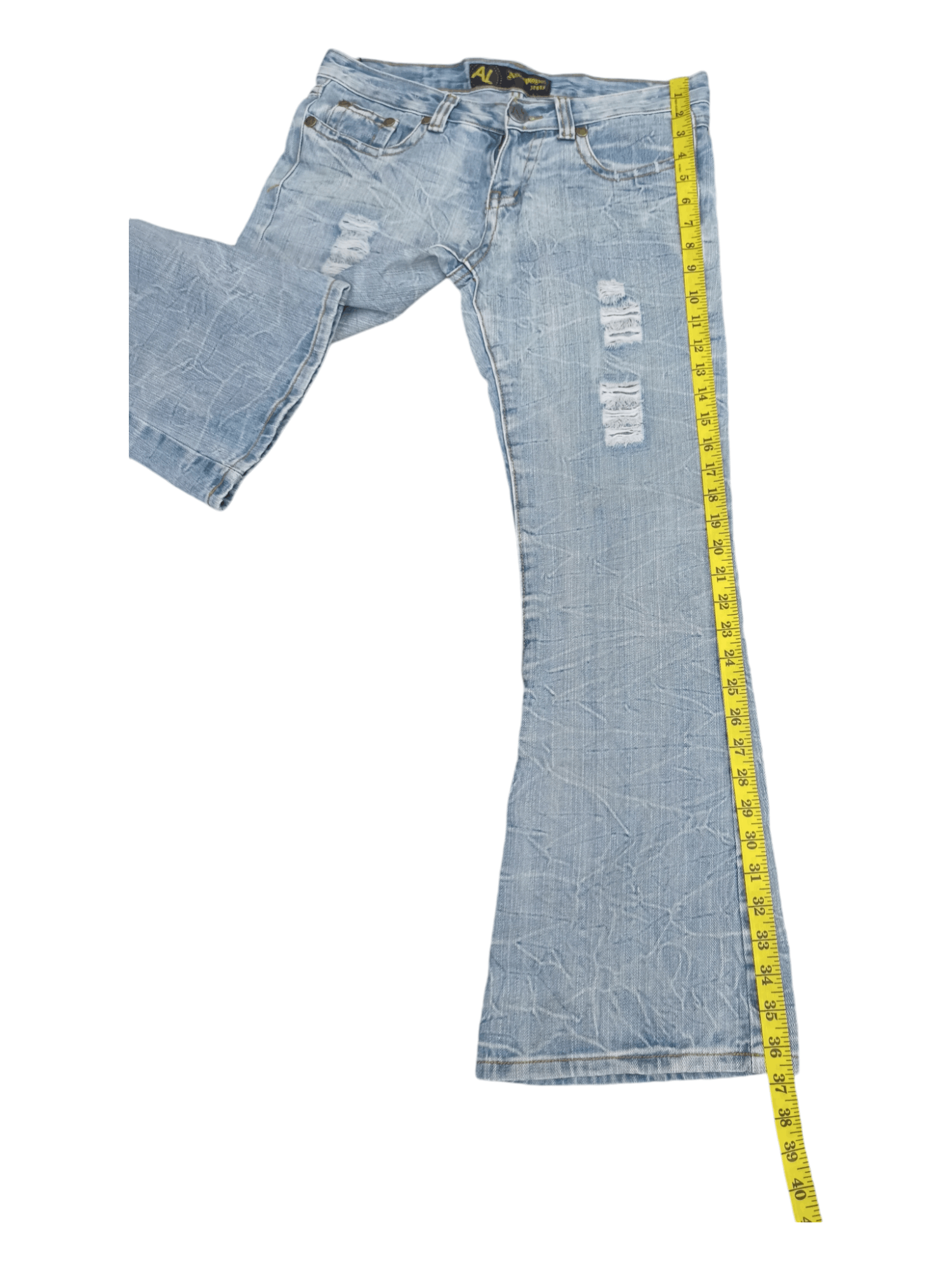 Japanese Brand Alcapone Japan Whiskered Distressed Flared Jeans Size US 30 / EU 46 - 19 Thumbnail