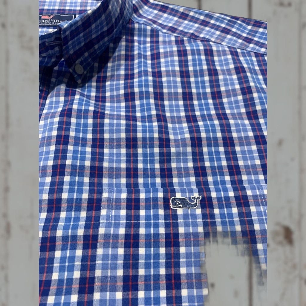 Vineyard Vines VINTAGE Vineyard Vines Murray Shirt Button-Down Men 2XL Long Sleeve Blue Plaid Classic Fit Size US XXL / EU 58 / 5 - 1 Thumbnail