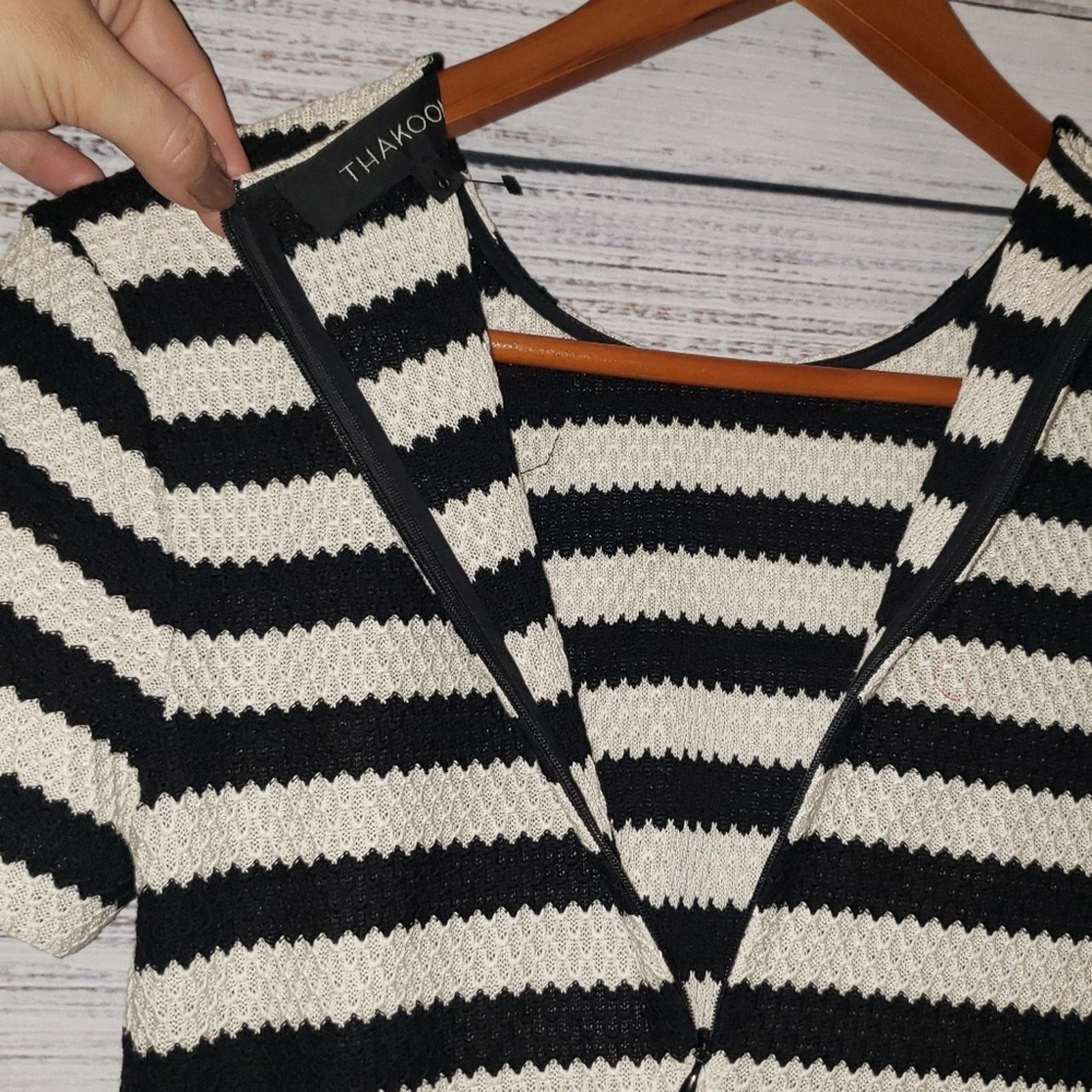 THAKOON EUC Thakoon black and white cotton/silk midi dress. SZ 0 Size XS / US 0-2 / IT 36-38 - 9 Thumbnail