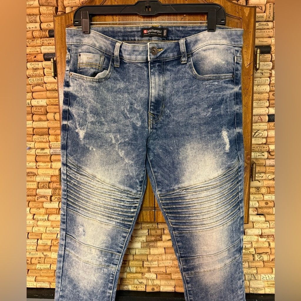 Southpole Y2K South Pole acid washed distressed skinny denim Size US 34 / EU 50 - 4 Thumbnail