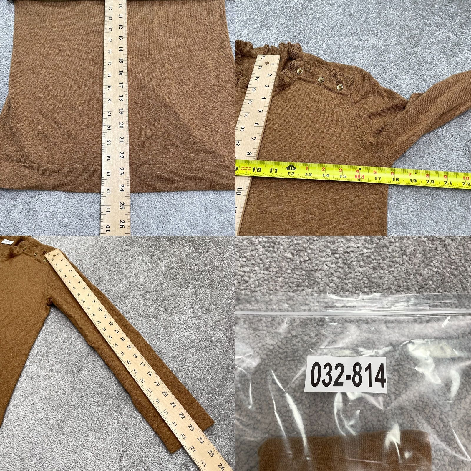 J.Crew J.Crew Pullover Sweater Women S Crew Neck Brown Cotton Knit Buttons Ruffle Casual Summer Spring Fall Size S / US 4 / IT 40 - 8 Thumbnail