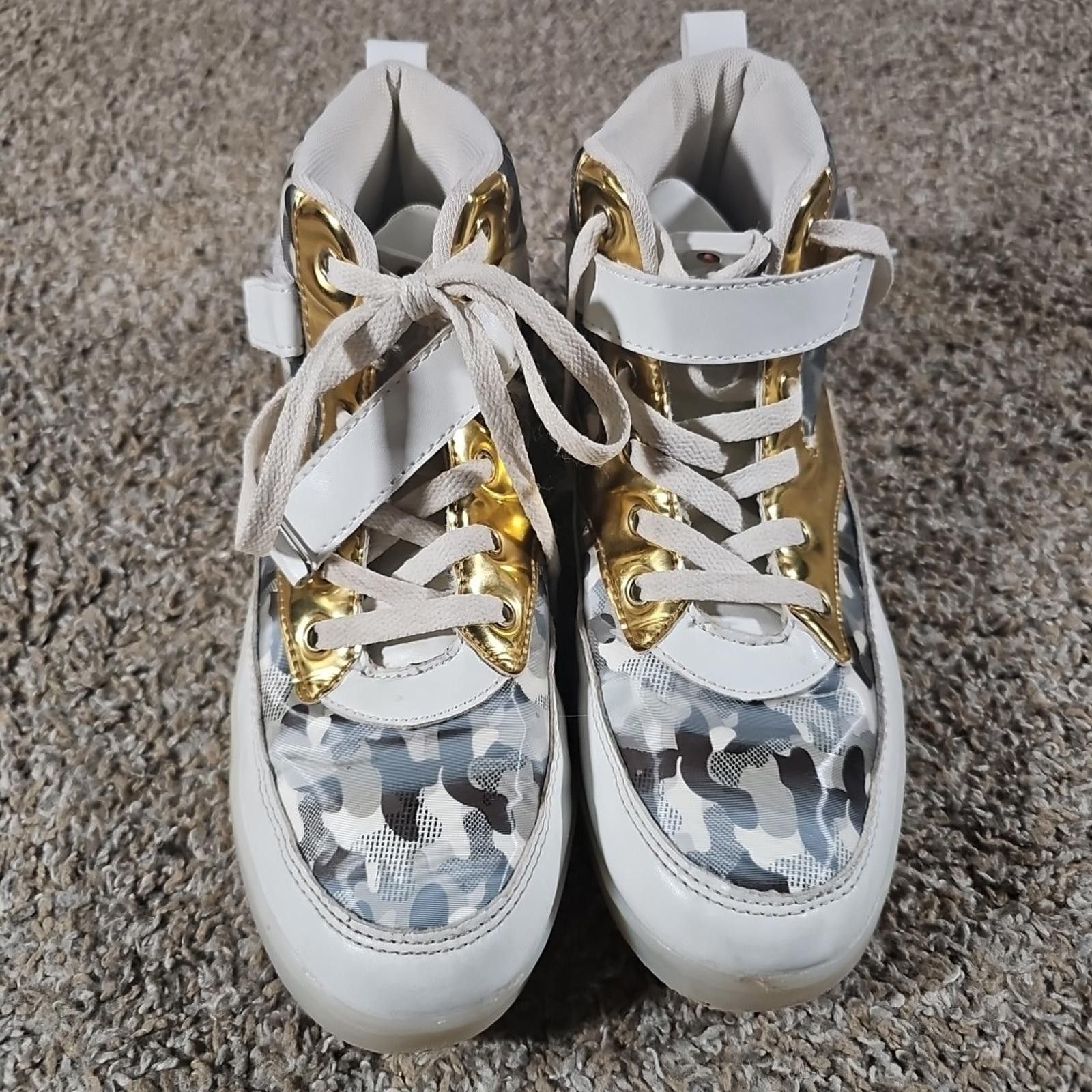 The Unbranded Brand gold white camo light up shoes Sz 39 LED Colors Strobe Size US 8.5 / EU 41-42 - 6 Thumbnail