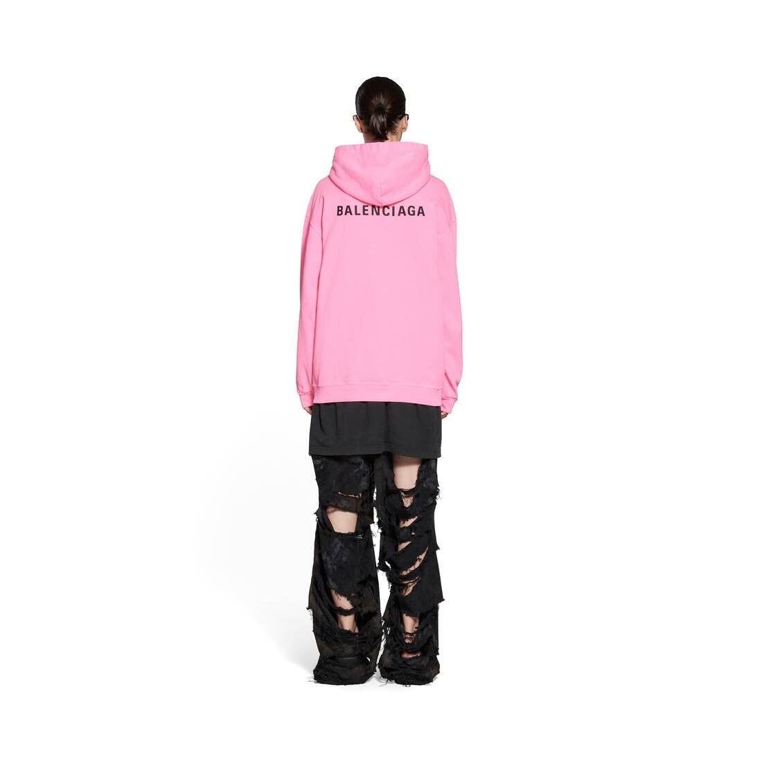 Balenciaga o1tr1nto0725 Back Hoodie Medium Fit in Fluo Pink Size US XS / EU 42 / 0 - 4 Thumbnail