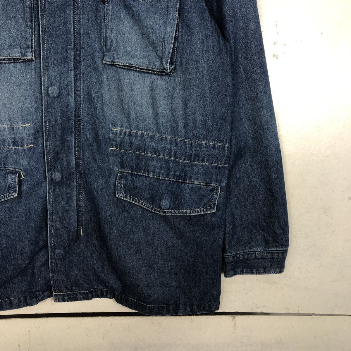 Avirex 💥VINTAGE DENIM BIKER JACKET AVIREX USN MILITARY Size US L / EU 52-54 / 3 - 7 Thumbnail