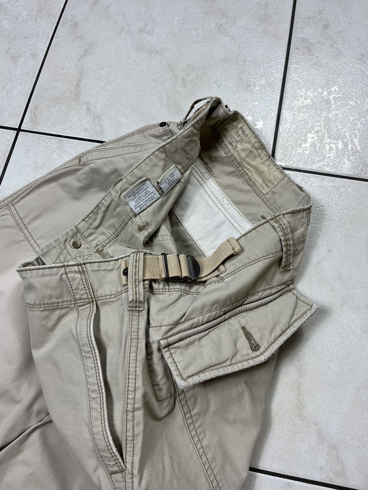 Polo Ralph Lauren × Ralph Lauren × Vintage Vintage Ralph Lauren distressed washed thrashed cargo pants Size US 34 / EU 50 - 15 Thumbnail