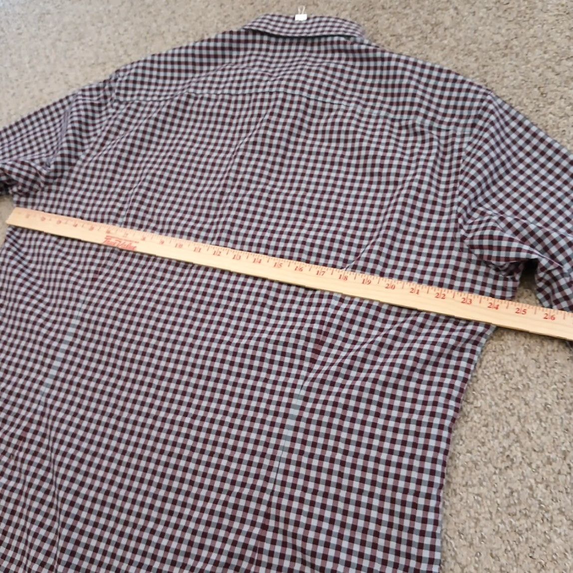 Van Heusen Van Heusen Shirt Mens XL Extra Slim Purple Plaid Long Sleeve Button Up Size US XL / EU 56 / 4 - 7 Thumbnail