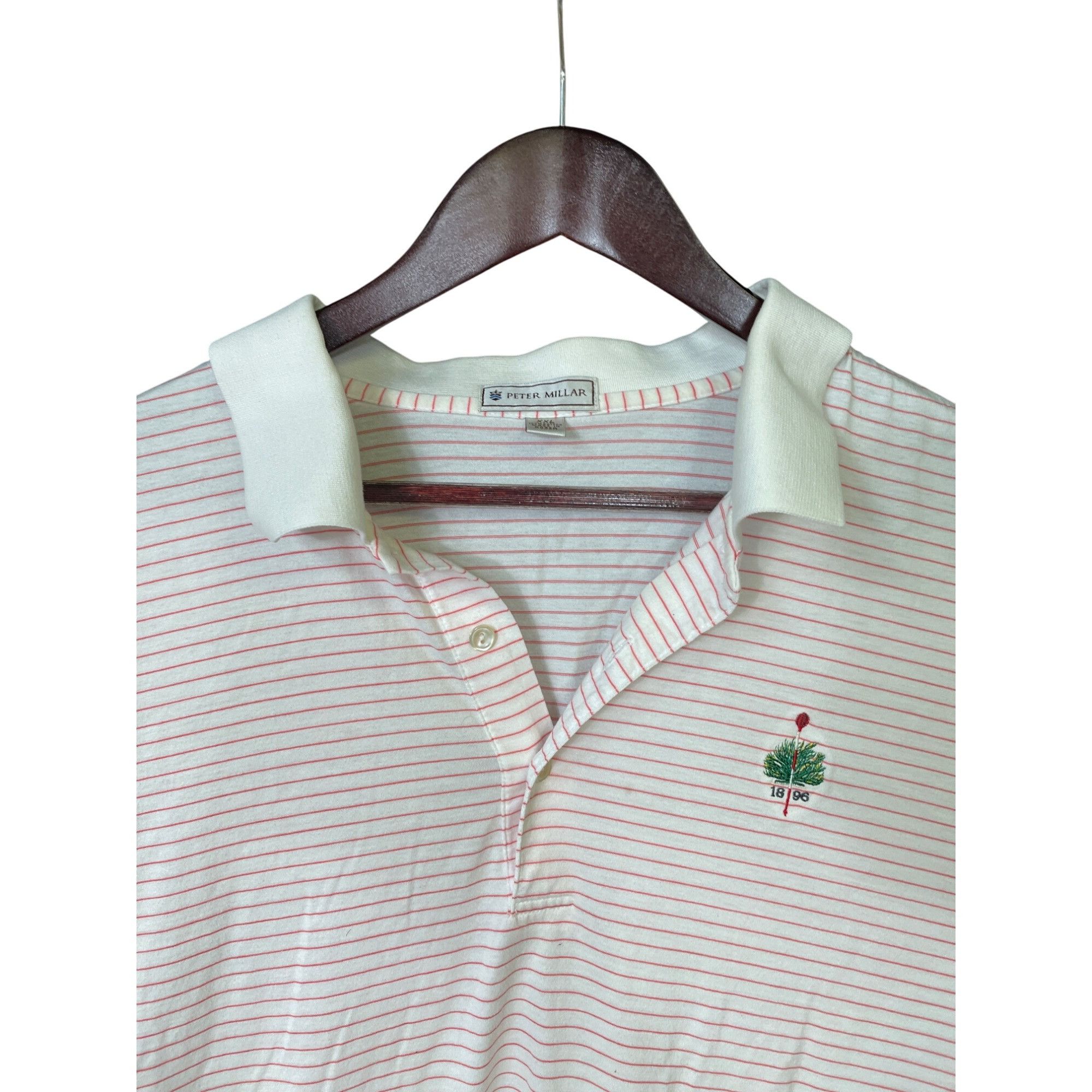 Peter Millar Peter Millar Mens 100% Cotton white red striped Polo Golf Sh Size US XXL / EU 58 / 5 - 4 Thumbnail