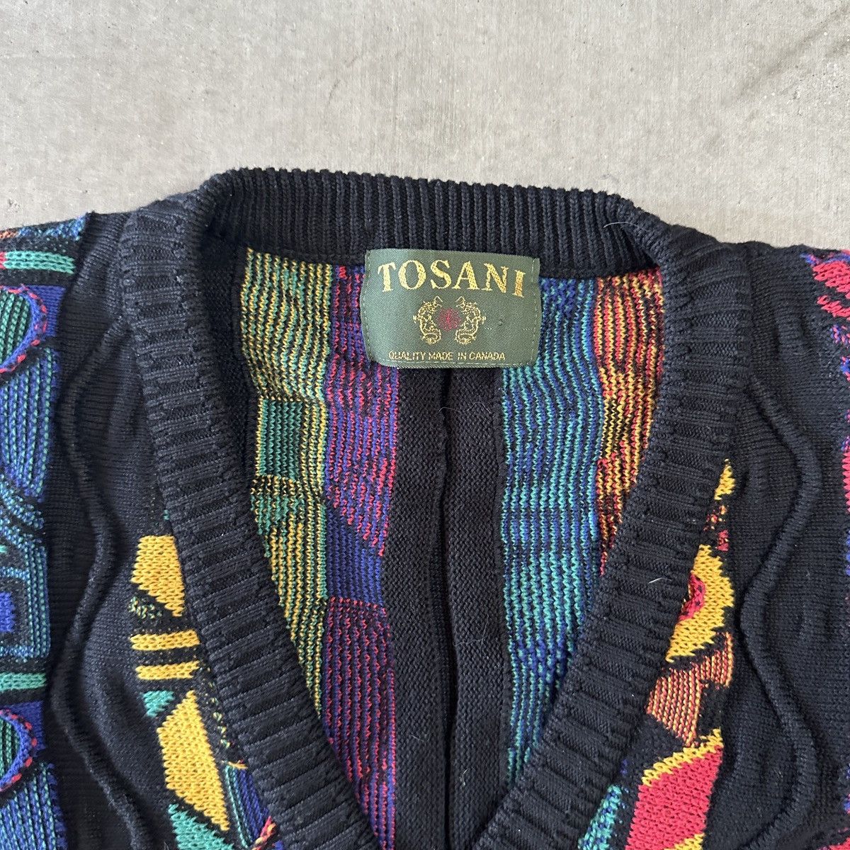 Coogi × Vintage Vintage Tosani Canada Coogi Style Sweater Men's L 3D Knit Size US L / EU 52-54 / 3 - 4 Thumbnail