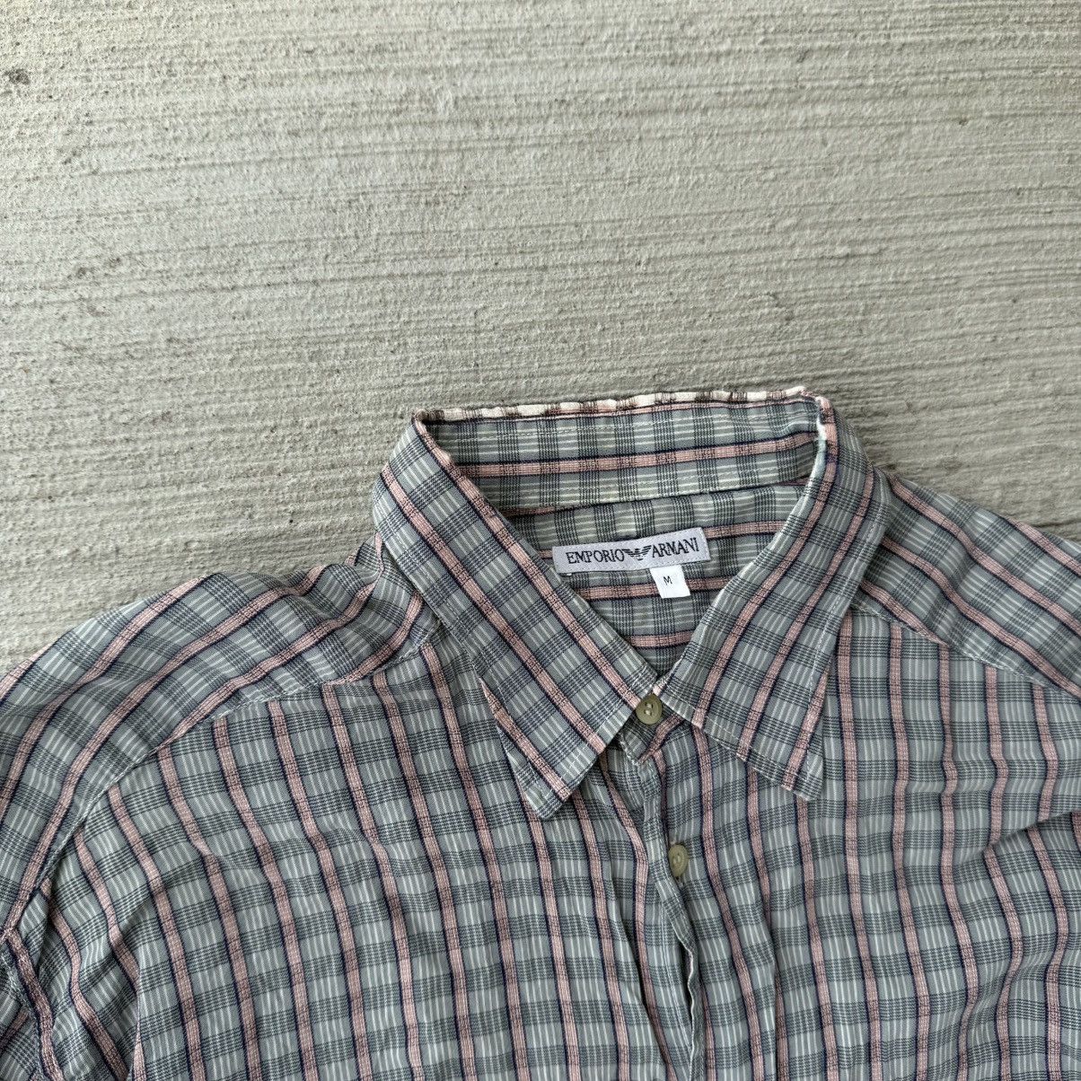 Emporio Armani Vintage Emporio Armani Plaid Button-Down Shirt Size US M / EU 48-50 / 2 - 2 Thumbnail