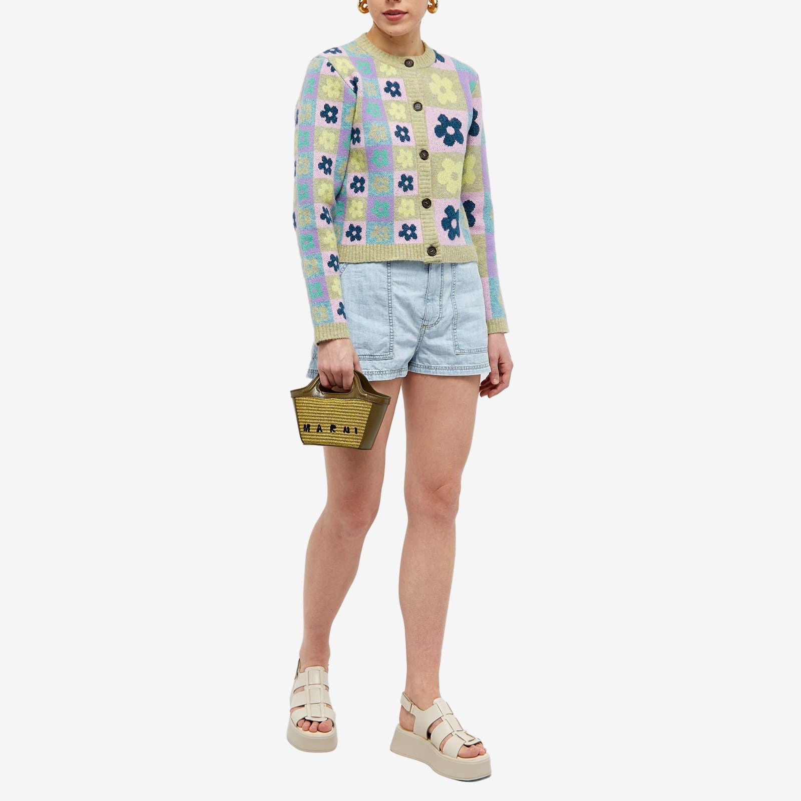 Marni MARNI light blue logo embroidered mini denim shorts 4 Size 27" / US 4 / IT 40 - 4 Thumbnail