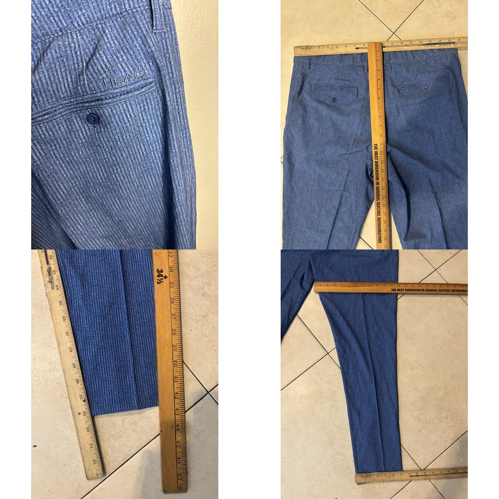 Vintage Head Golf Pants Mens 34 Galaxy Blue William UV Protection Moisture Wicking Stretch Pockets Front Flat Front Easy Care Performance Moisture Wicking Size US 34 / EU 50 - 8 Thumbnail