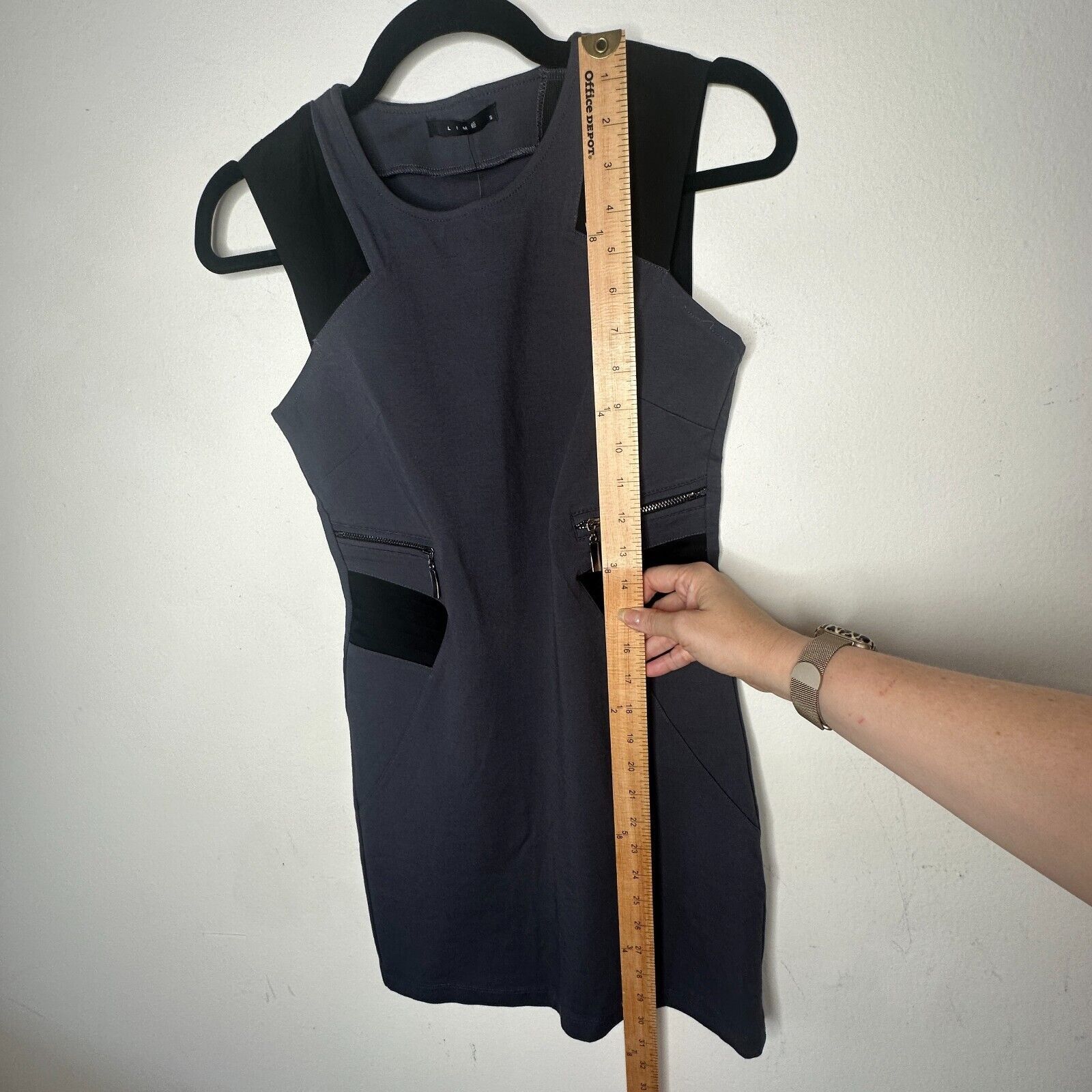 Other NWT Lime Black Blue Sleeveless Bodycon Mini Dress Zipper S Size S / US 4 / IT 40 - 5 Thumbnail