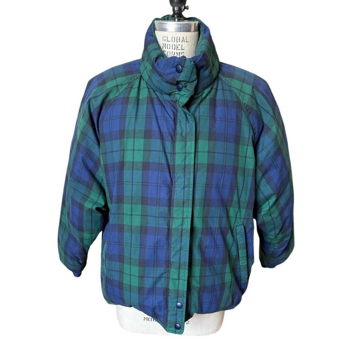 Eddie Bauer Eddie Bauer Reversible Green Navy Tartan Down Puffer Jacket Size US M / EU 48-50 / 2 - 1 Thumbnail