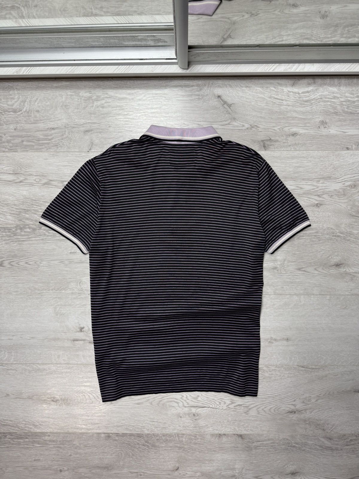 Prada Vintage Prada Men’s Striped Polo T-Shirt Triangle Logo Patch Size US L / EU 52-54 / 3 - 13 Thumbnail