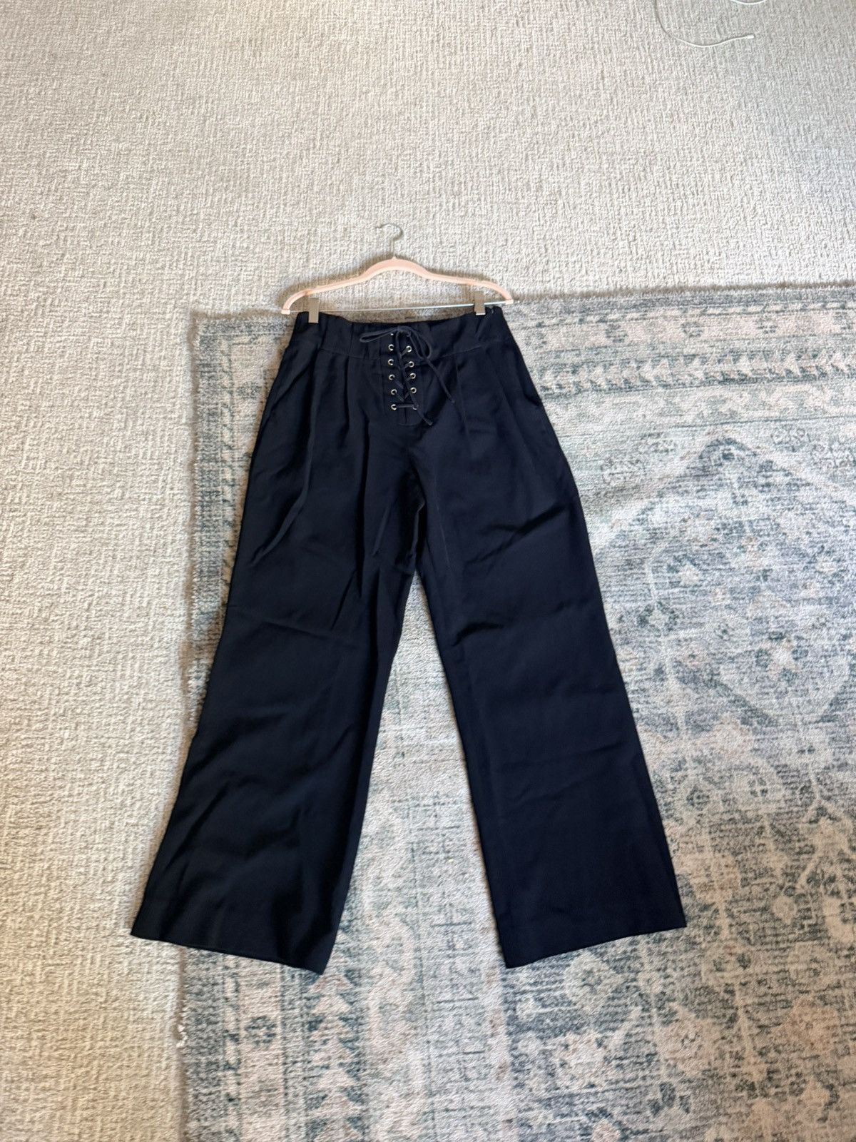 A.L.C. A.L.C. Estrada high waisted wide leg black trouser pants 10 Size 32" / US 10 / IT 46 - 3 Thumbnail