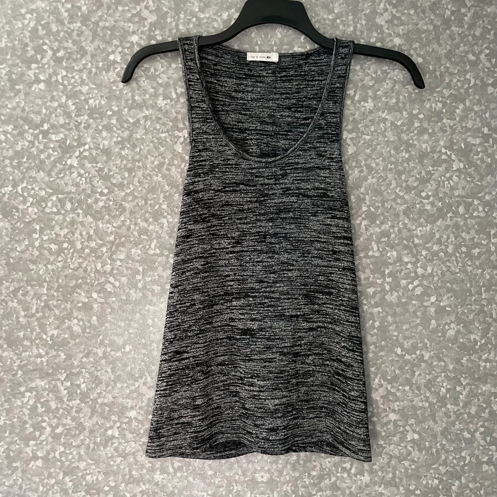 Rag & Bone Rag & Bone Jean Twist Back Gray & Black Heather Tank Top Size XS / US 0-2 / IT 36-38 - 3 Thumbnail