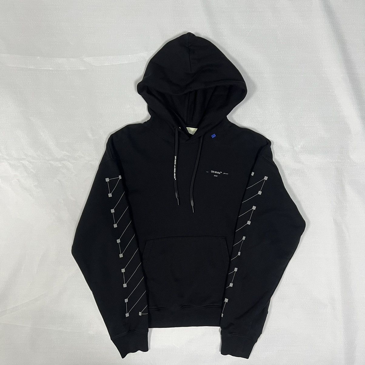 Pre-owned Off-white Aw19 Diag Backbone Hoodie In Black