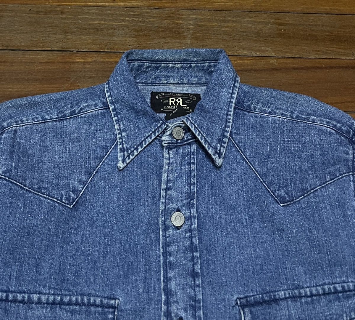 RRL Ralph Lauren × Vintage Very Rare Vintage Brand RRL Ralph Lauren Denim Shirt 1990s Size US XS / EU 42 / 0 - 3 Thumbnail