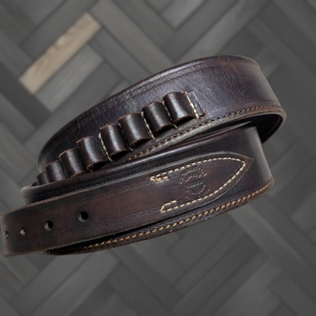 Vintage VINTAGE western belt belt brown leather cowhide Trailrider 38/40 Ranger Shotgun Cartridge Belt Mens Size 38 - 1 Thumbnail