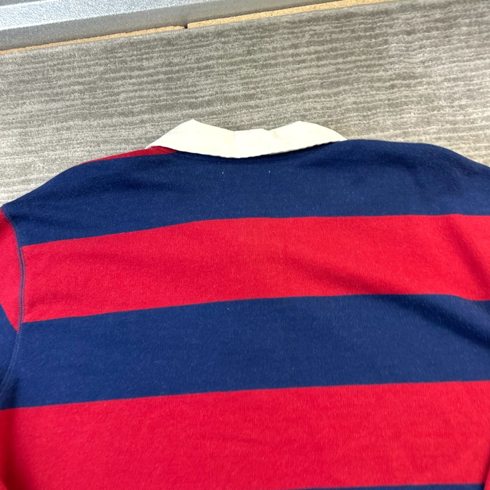 Lands' End Lands End Rugby Shirt XL Mens Blue Gray Long Sleeve Polo Sweater Striped Button Logo Casual Vintage Size US XL / EU 56 / 4 - 4 Thumbnail