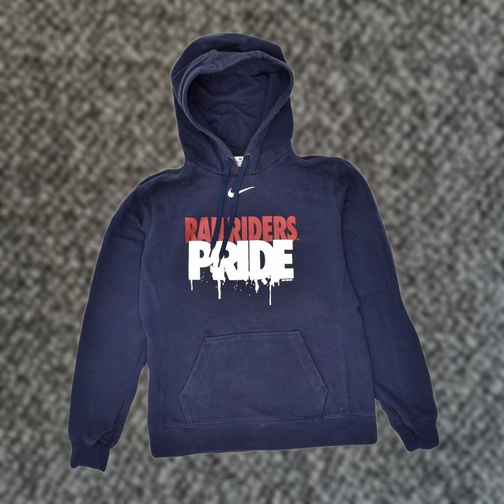 Nike NIKE Mens Hoodie Jumper Medium Navy Blue Cotton Graphic AH24 Size US M / EU 48-50 / 2 - 1 Thumbnail