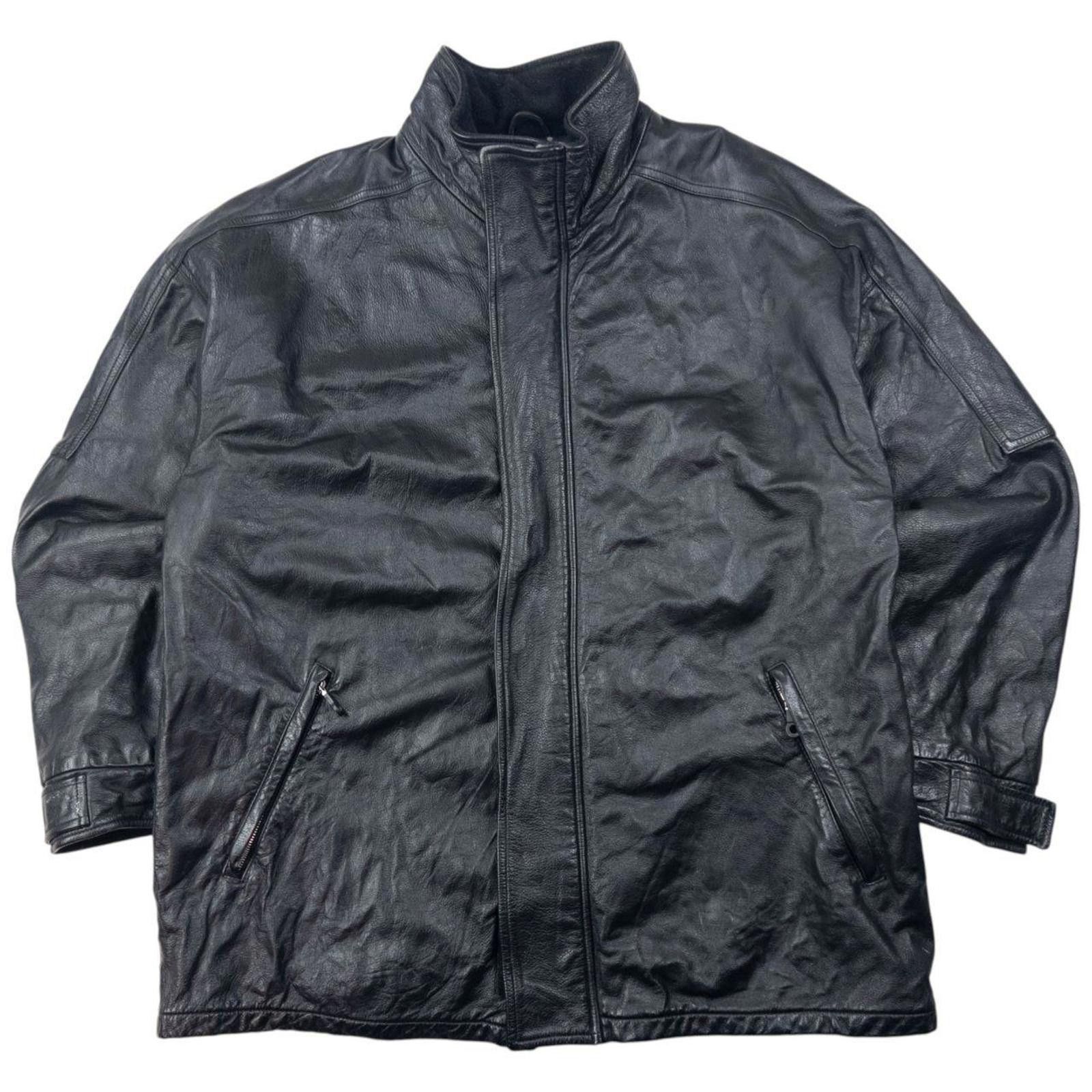 Other Vintage 80s Armani Jeans Zip Up Leather Jacket Size XL Size US XL / EU 56 / 4 - 1 Thumbnail